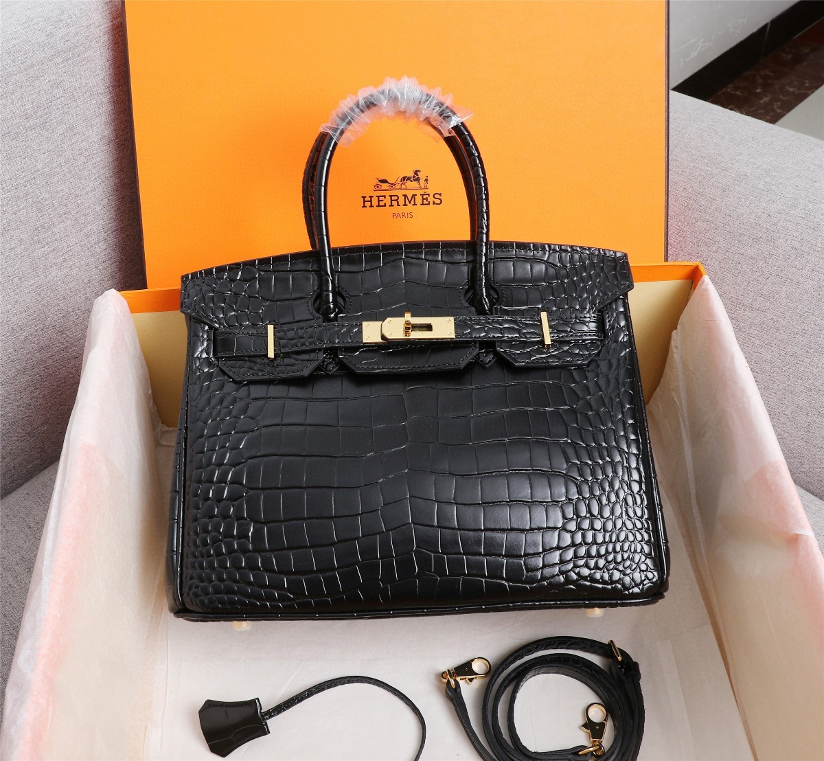 エルメス クロコ押し型 BIRKIN バーキン25/30/35cm LT2107J360