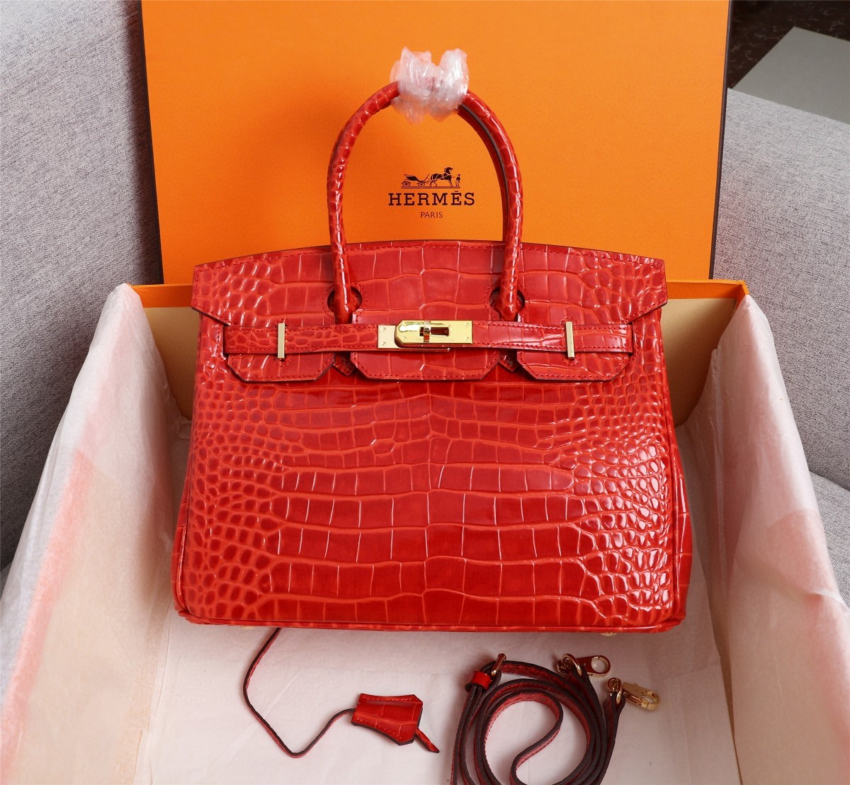 エルメス クロコ押し型 BIRKIN バーキン25/30/35cm LT2107J360