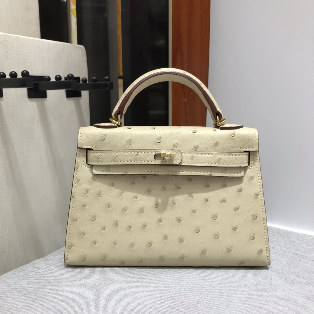 新品 エルメス 手作り エルメス ケリー32 内縫い オーストリッチ TD2001P2500