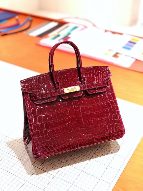 高品質エルメス クロコダイル 手作り BIRKIN バーキン25 ZF2001P