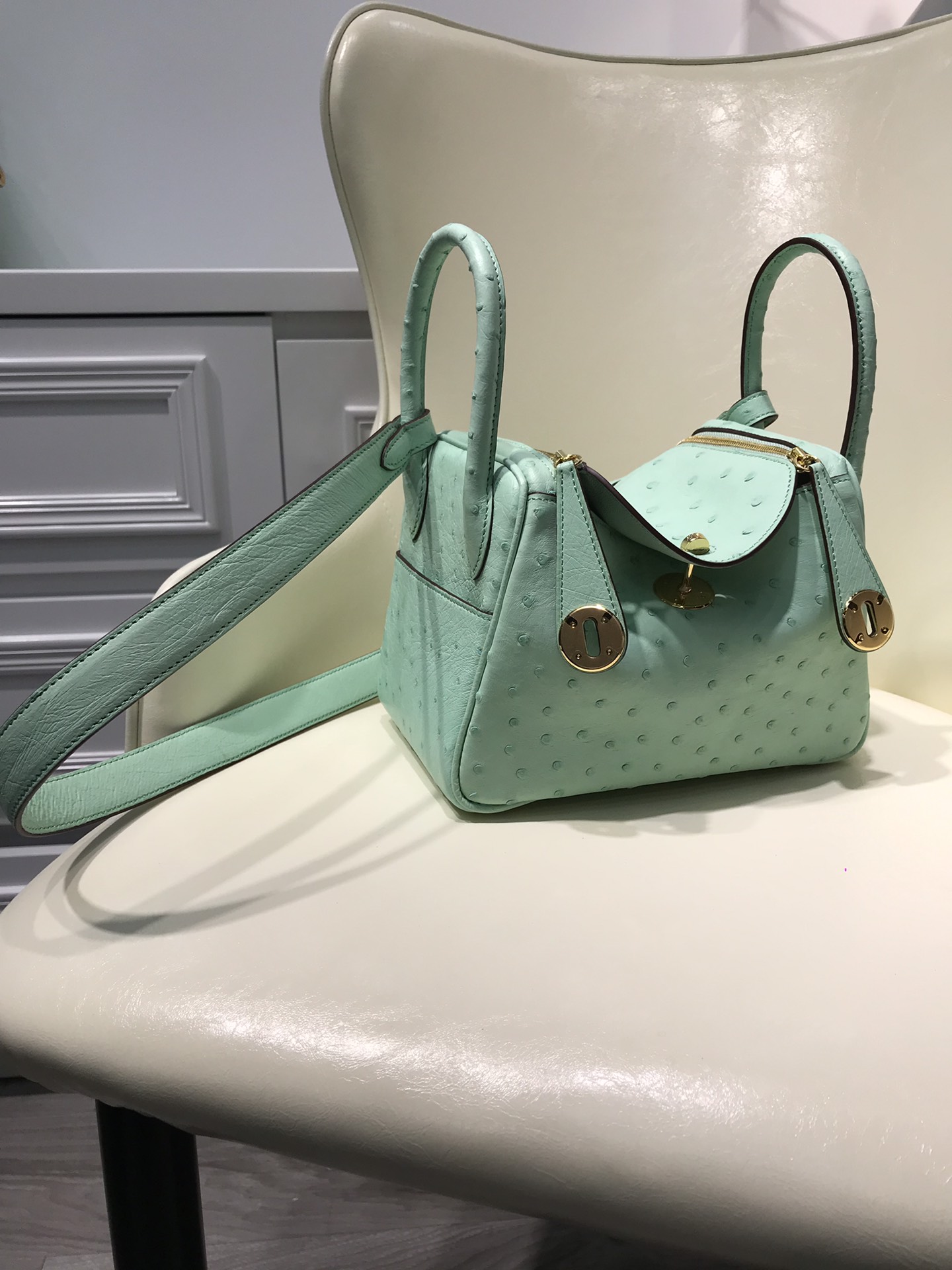 エルメス（HERMES）リンディ19cm 手作り オーストリッチ TD2001P3200