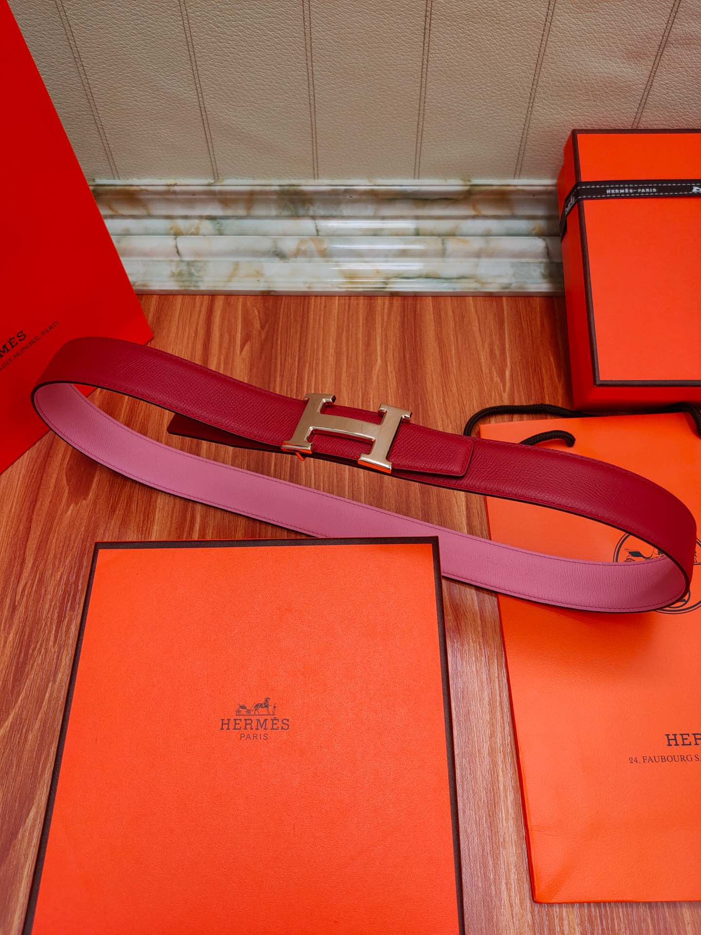 HERMES/エルメス 両面仕立てベルト サンチュール WJ