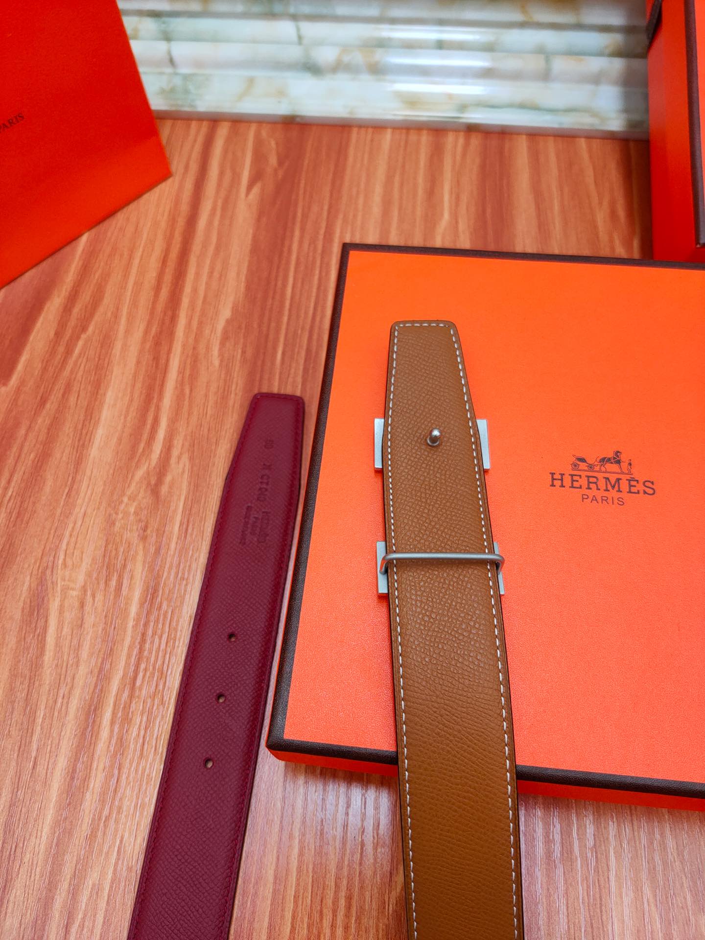 HERMES/エルメス 両面仕立てベルト サンチュール WJ