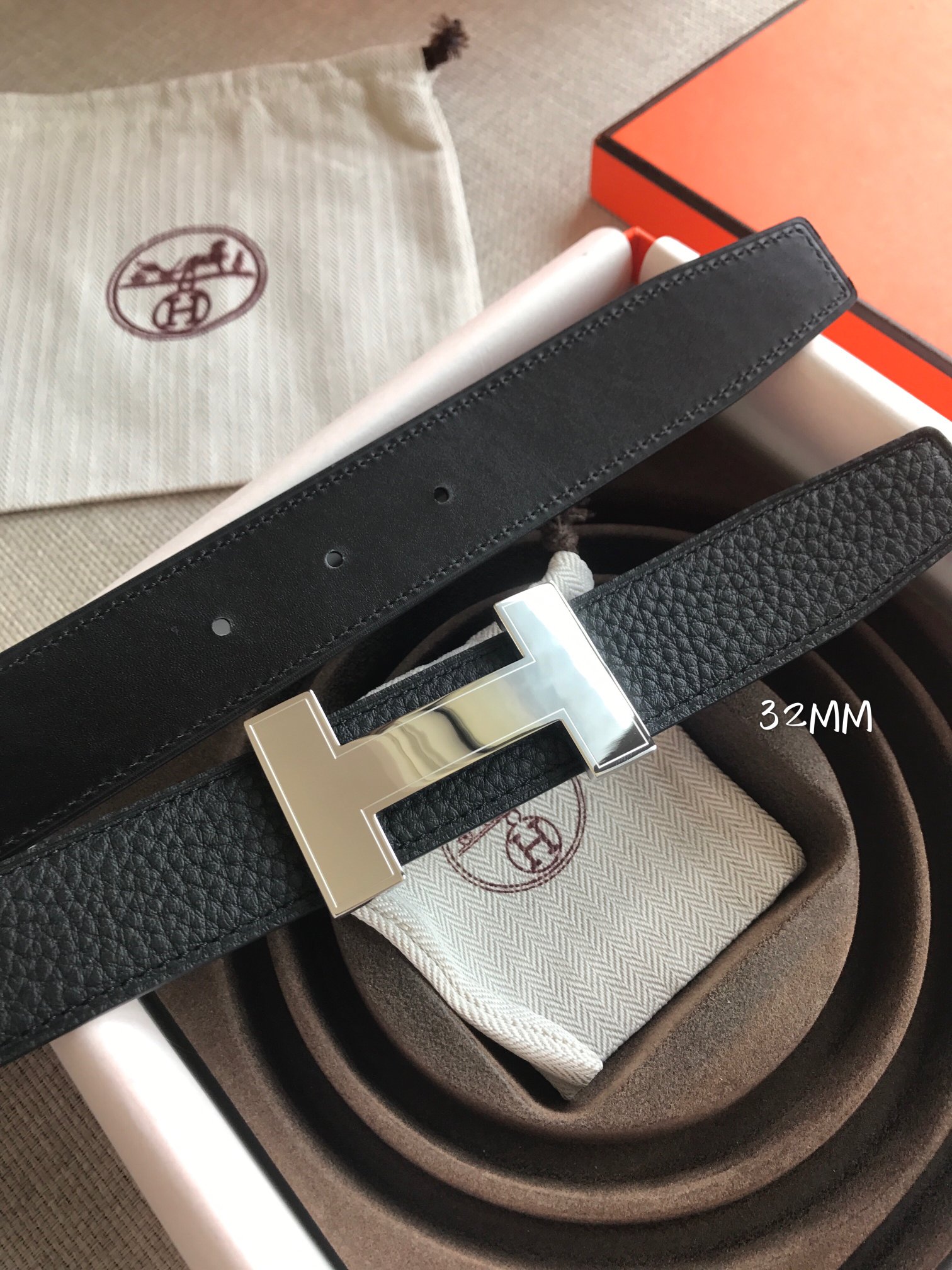 HERMES/エルメス 両面仕立てベルト サンチュール WJ
