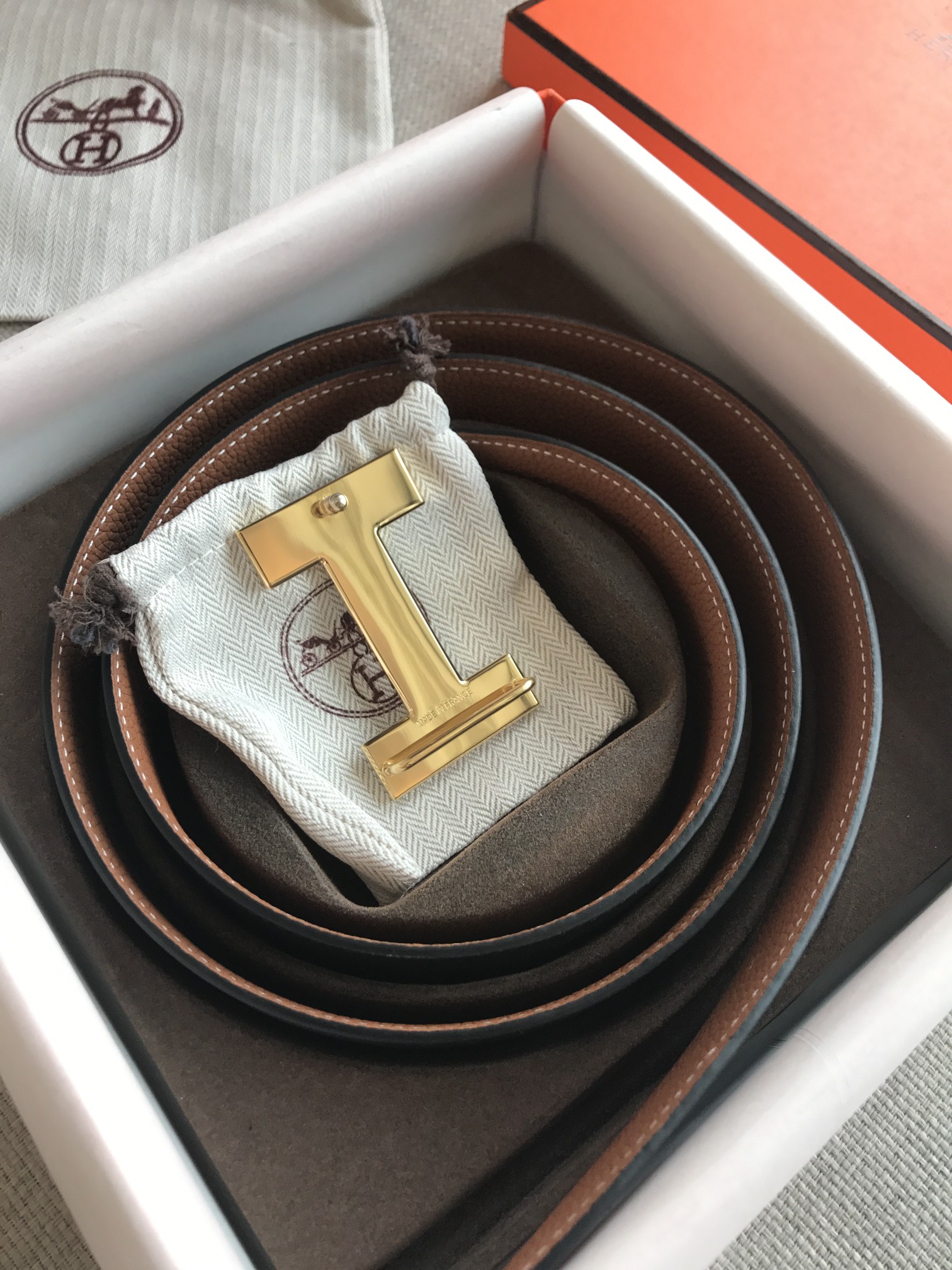 HERMES/エルメス 両面仕立てベルト サンチュール WJ