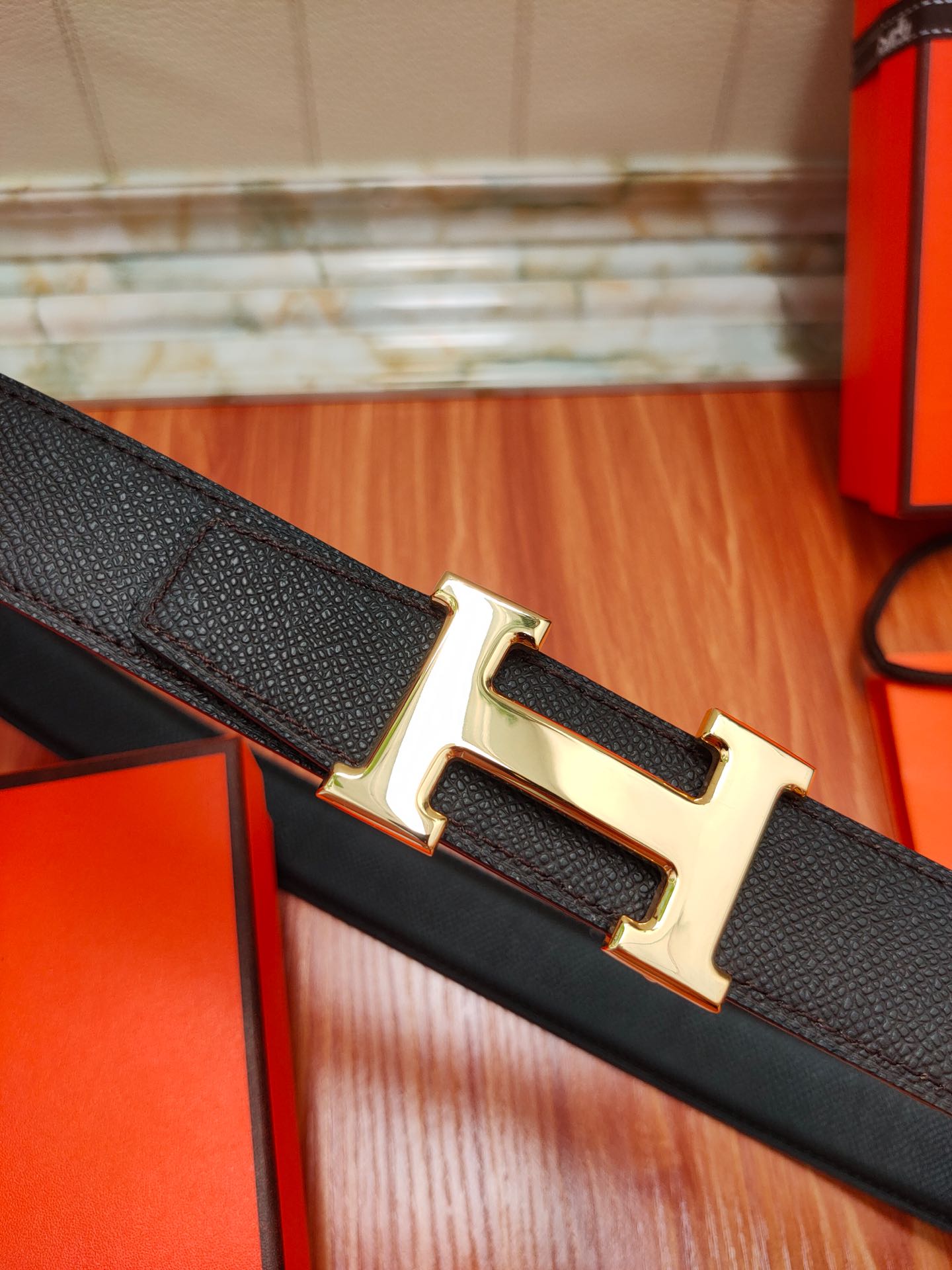HERMES/エルメス 両面仕立てベルト サンチュール WJ