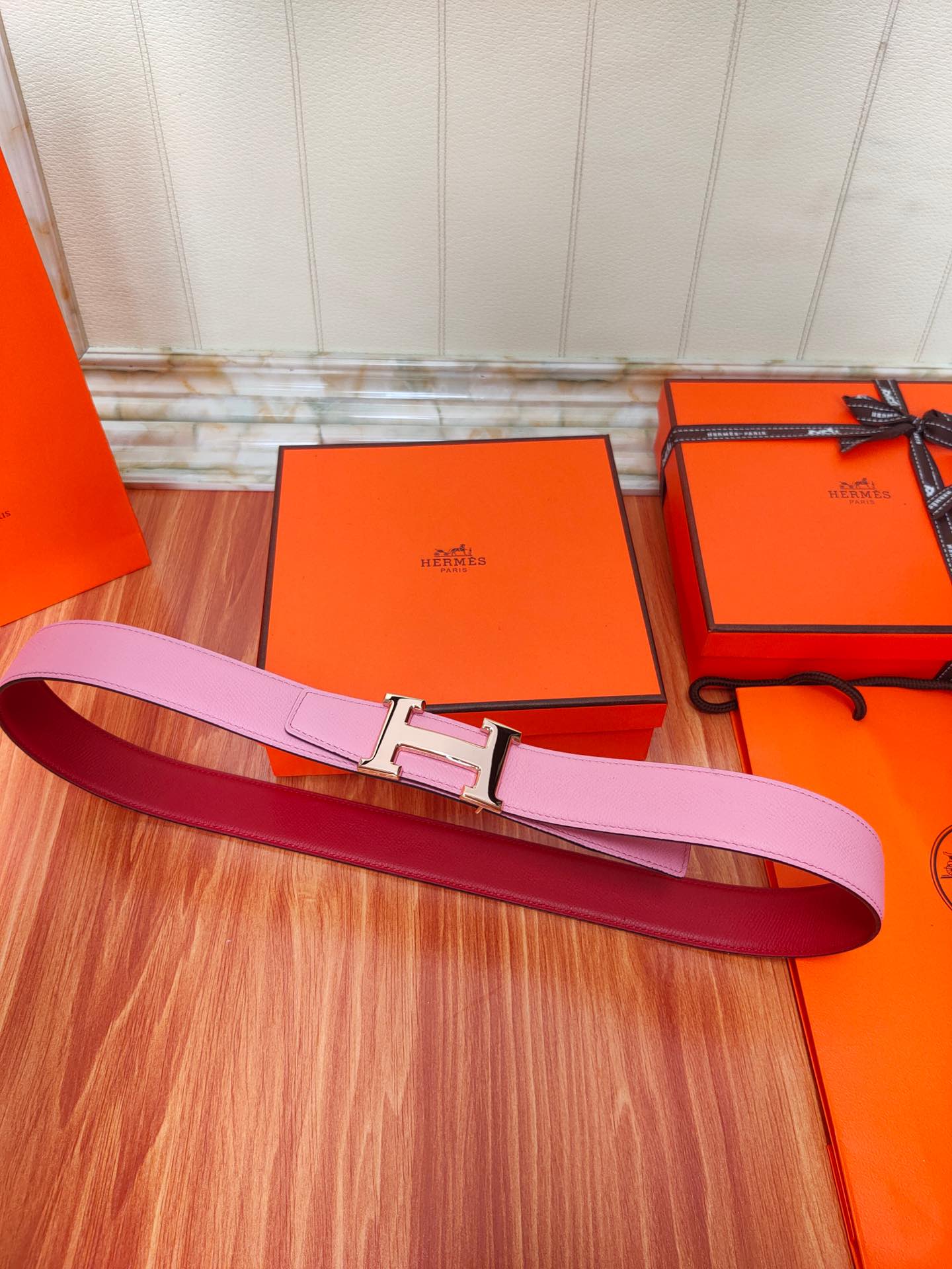 HERMES/エルメス 両面仕立てベルト サンチュール WJ