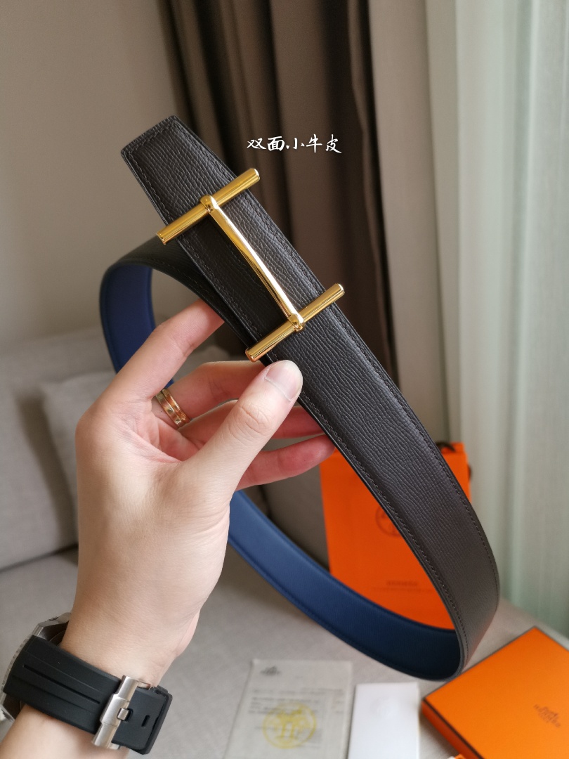 HERMES/エルメス 両面仕立てベルト サンチュール WJ