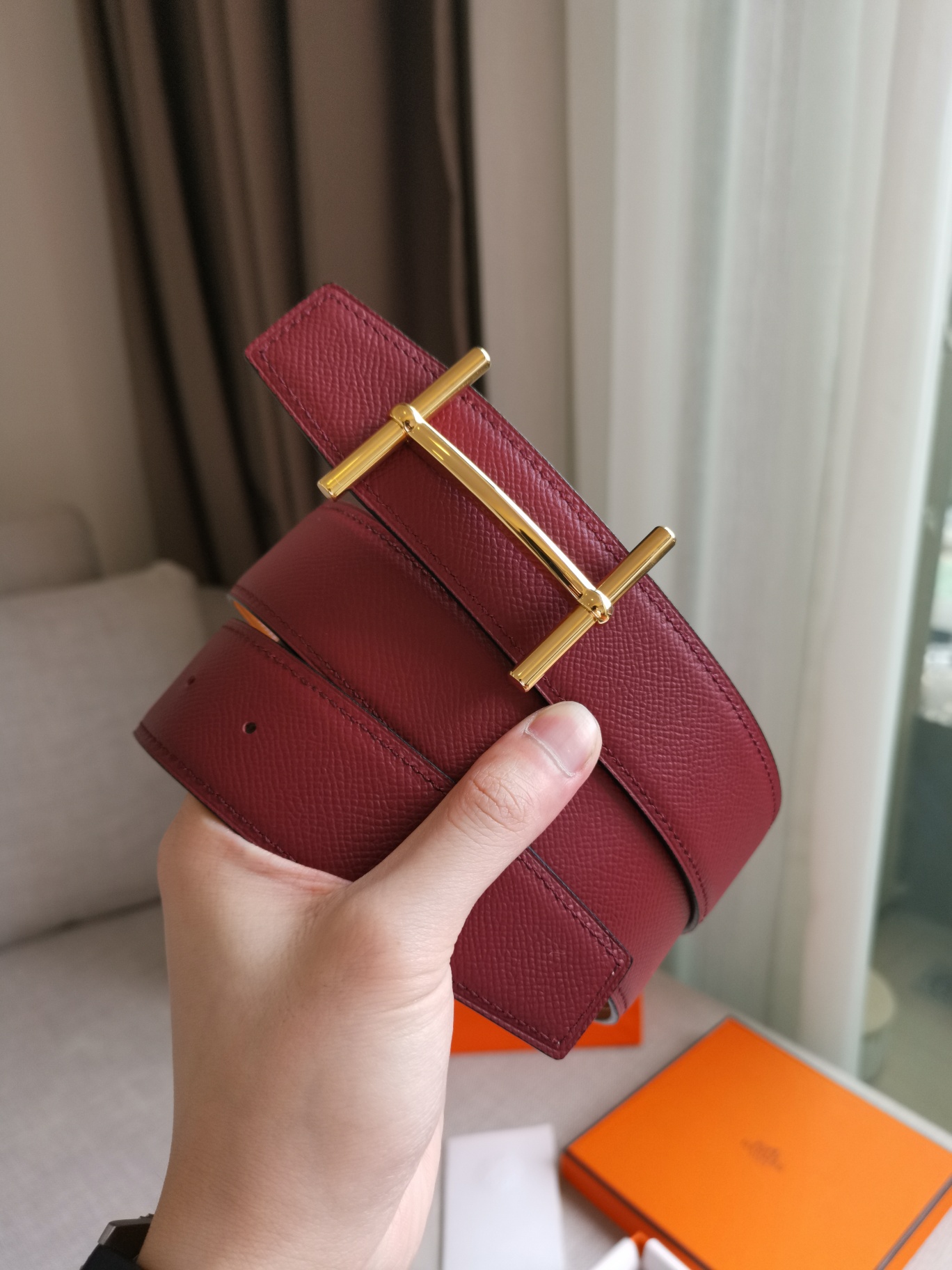 HERMES/エルメス 両面仕立てベルト サンチュール WJ