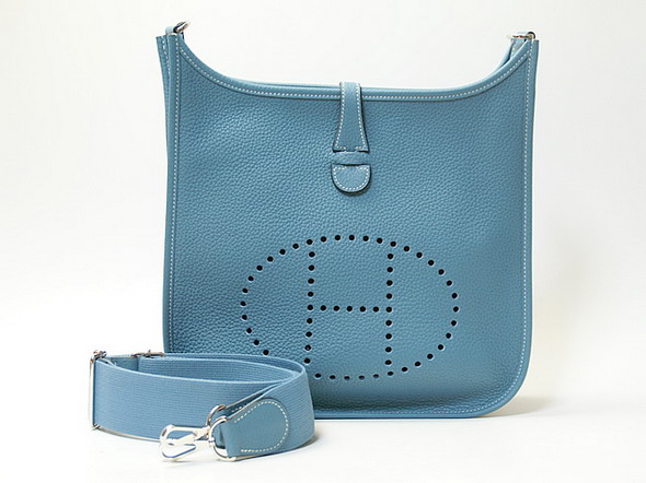 HERMES エルメス エヴリン3 PM ブルージン トリヨン シルバー金具H35096 M刻印