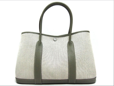 エルメス　ガーデンパーティPM トワルアッシュ/ベージュ /シルバーグレーhermes600317