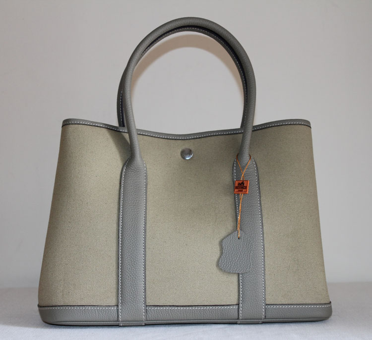 エルメス　ガーデンパーティPM トワルアッシュ/パールグレーhermes600315