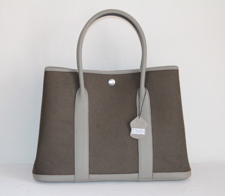 エルメス　ガーデンパーティPM トワルアッシュ/エタン×パールグレーhermes600312
