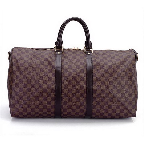 ルイヴィトン LouisVuitton ダミエ ボストンバッグ N41414 ショルダーストラップ付きキーポル55